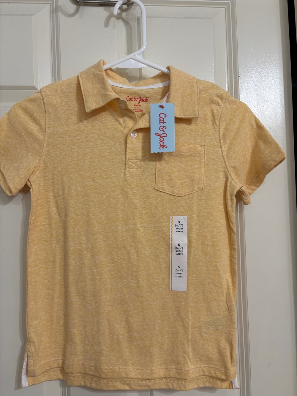Cat & Jack Heathered Pale Yellow Polo Shirt